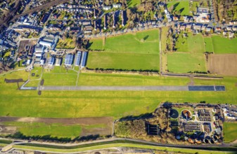 Aerial photo, Lippewiesen, reconstruction of Lippe meadows between Hamm-Lippewiesen airfield and