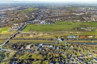Aerial photo, Lippewiesen, reconstruction of Lippe meadows between Hamm-Lippewiesen airfield and