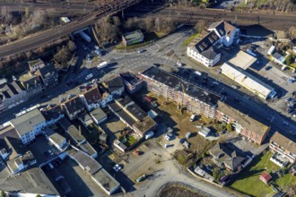 Aerial view, new construction, residential buildings Heessener Straße, corner Münsterstraße, Hamm,