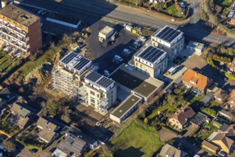 Aerial view, new construction project Augenweide, condominiums and penthouses, Grenzweg,