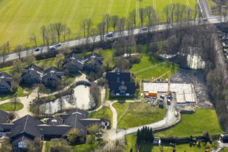 Aerial view, construction area, AhsePark housing estate, Caldenhofer Weg, Hamm, Ruhr area, North