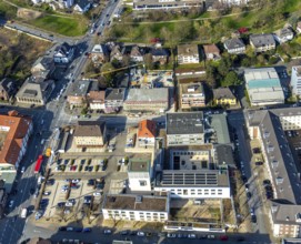 Aerial view, new construction office building Bismarckstraße, Hamm, Ruhr area, North
