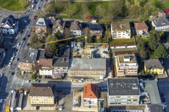 Aerial view, new construction office building Bismarckstraße, Hamm, Ruhr area, North