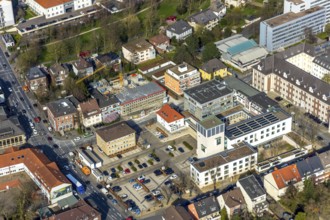 Aerial view, new construction office building Bismarckstraße, Hamm, Ruhr area, North
