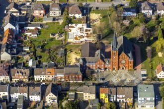 Aerial view, Christus Kirche, Lange Straße, Hamm, Ruhr area, North Rhine-Westphalia, Germany, place