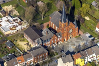 Aerial view, Christus Kirche, Lange Straße, Hamm, Ruhr area, North Rhine-Westphalia, Germany, place
