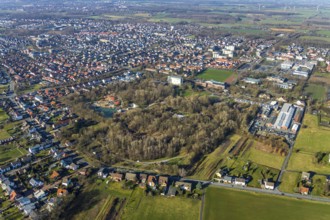 Aerial view, Maximilianpark Hamm, construction site renewal, Braam-Ostwennemar, Hamm, Ruhr area,