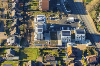 Aerial view, new construction project Augenweide, condominiums and penthouses, Grenzweg,