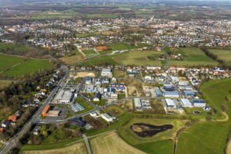 Aerial view, industrial area Hohenfeldweg, Herbert-Rust-Weg, Soester Straße, Hamm, Ruhr area, North