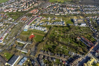 Aerial view, housing estate development area Auf dem Beisenkamp, Eschenallee, Beisenkamp Gymnasium