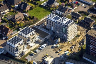 Aerial view, new construction project Augenweide, condominiums and penthouses, Grenzweg,