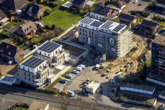 Aerial view, new construction project Augenweide, condominiums and penthouses, Grenzweg,