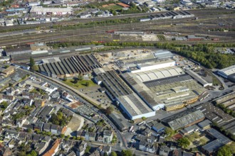 Aerial photo of the new hall building WDI, Westfälische Drahtindustrie GmbH, Hamm, Ruhr area, North