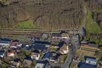 Aerial view, Hamm-Bockum-Hövel railway station, Hamm, Ruhr area, North Rhine-Westphalia, Germany,