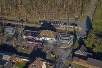 Aerial view, Hamm-Bockum-Hövel railway station, Hamm, Ruhr area, North Rhine-Westphalia, Germany,