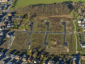 Aerial view, residential park Schulze-Everding, 2nd construction phase, new construction area,