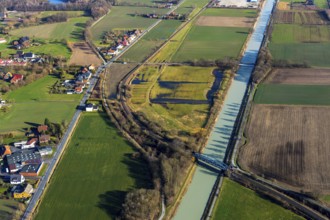 Aerial view, Living and living, Alter Uentroper Weg, Datteln-Hamm-Kanal, Haaren, Hamm, Ruhr area,