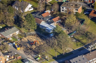 Aerial view, building area An der Uentroper Kirche, Uentrop, Hamm, Ruhr area, North