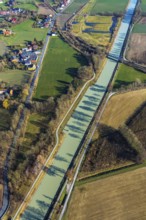 Aerial view, Living and living, Alter Uentroper Weg, Datteln-Hamm-Kanal, Haaren, Hamm, Ruhr area,