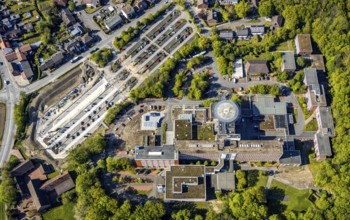 Aerial view, hospital We have updated our terms of use. Familiarise yourself with them