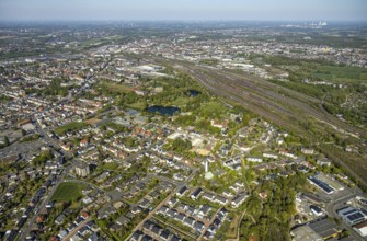 Aerial view, overview Hammer Westen, Wilhelmstraße, Hamm, Ruhr area, North Rhine-Westphalia,