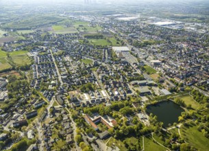 Aerial view, Hamm-Westen, building area Auf der Geist, semi-detached houses, Hamm, Ruhr area, North