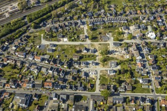 Aerial view, construction area Danielstraße in Lohauserholz, new development area, Hamm, Ruhr area,