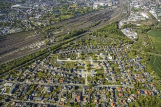 Aerial view, construction area Danielstraße in Lohauserholz, new development area, Hamm, Ruhr area,