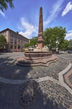 New fountain, sandstone fountain, obelisk, city builder Johannes Weydt, walkway made of marble