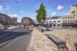 Traffic area, street, square, general architecture, commercial building, residential building, tram
