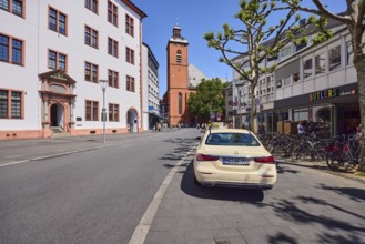 City center, Leibniz Institute, church, St. Quintin, street made of asphalt, sidewalk made of