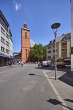 City center, church, St. Quintin, lantern, general architecture, pedestrian as a secondary motif,