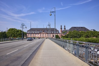 Parliament building, state chancellery, armoury, car bridge and footbridge, sidewalk, lanes, bridge