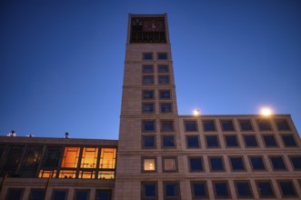 Town Hall, blue hour, dusk, Stuttgart, Baden-Württemberg, Germany