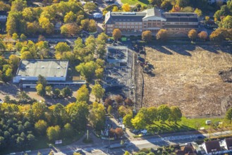 Aerial view, construction section of the Green Environmental Axis at Maxipark, construction site