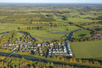 Aerial view, new development area for residential buildings Im Fuchswinkel an der