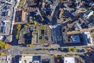 Aerial view, city gallery on Westring and construction site, Mitte, Hamm, Ruhr area, North