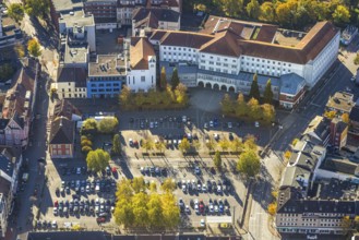 Aerial view, Johanniter-Kliniken Hamm location Nassauerstraße and parking spaces, Mitte, Hamm, Ruhr