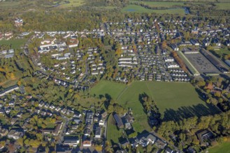 Aerial view, Huckenholz residential area, Johanniter-Kliniken Hamm location in Knappenstraße, above