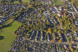 Aerial view, Huckenholz residential area, Johanniter-Kliniken Hamm location Knappenstraße, Üntrop,