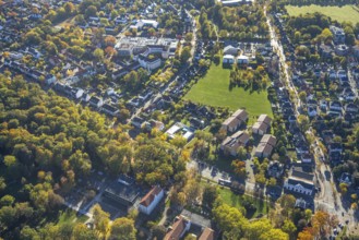 Aerial view, Johanniter-Kliniken Hamm location Knappenstraße, meadow area on Soester Straße,