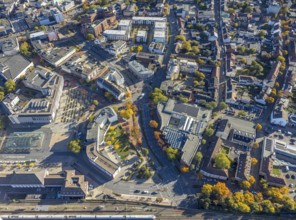 Aerial view, Neue Bahnhofstraße section between Willy-Brandt-Platz and Am Stadtbad, construction