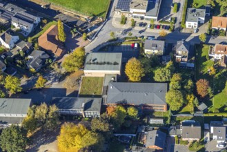 Aerial view, Alfred Delp School (Adshamm) Westtünnen, Rhynern district, Hamm, Ruhr region, North