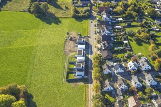 Aerial view, Wieland-Carree, construction site with new residential development on Wielandstraße,