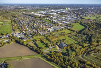 Aerial view, Isenbecker Hof residential area, Neue Kolonie mining settlement, Herringen park