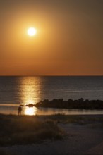 Sunset on the Baltic Sea, Darß, Ahrenshoop, Mecklenburg-Western Pomerania, Germany