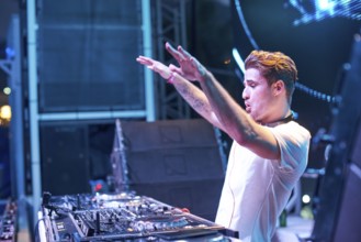 EDITORIAL and NEWS ONLY, DJ Ravitez (Chico de Reus) at Starbeach events festival Hersonissos,