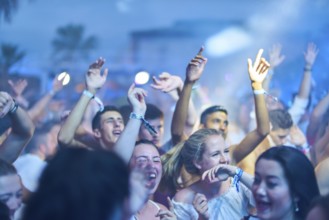 EDITORIAL and NEWS ONLY, nightlife event party guests of edm dance music DJ Afrojack performing