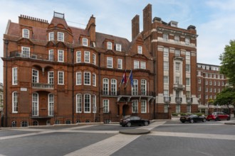 London, United Kingdom - 15 May 2025: Ornate red brick diplomatic building of the Jamaican High