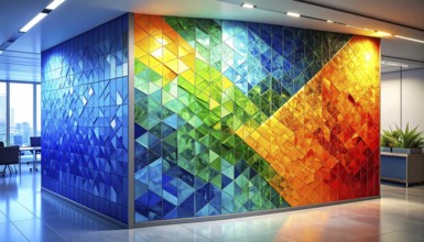 Abstract modern template, geometric effect stylized as mosaic tile, vibrant colorful business